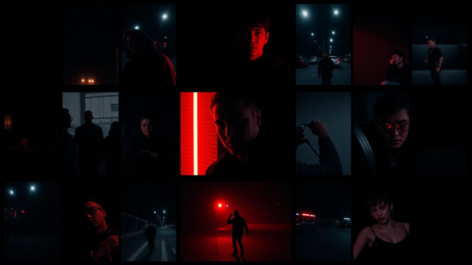 Cinematic collage of edited social media reels